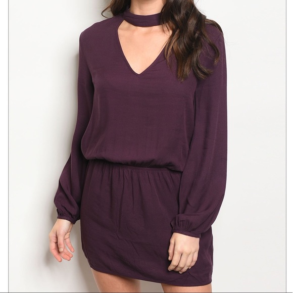 LAST Purple Choker Mini Dress 17001 - Picture 2 of 3